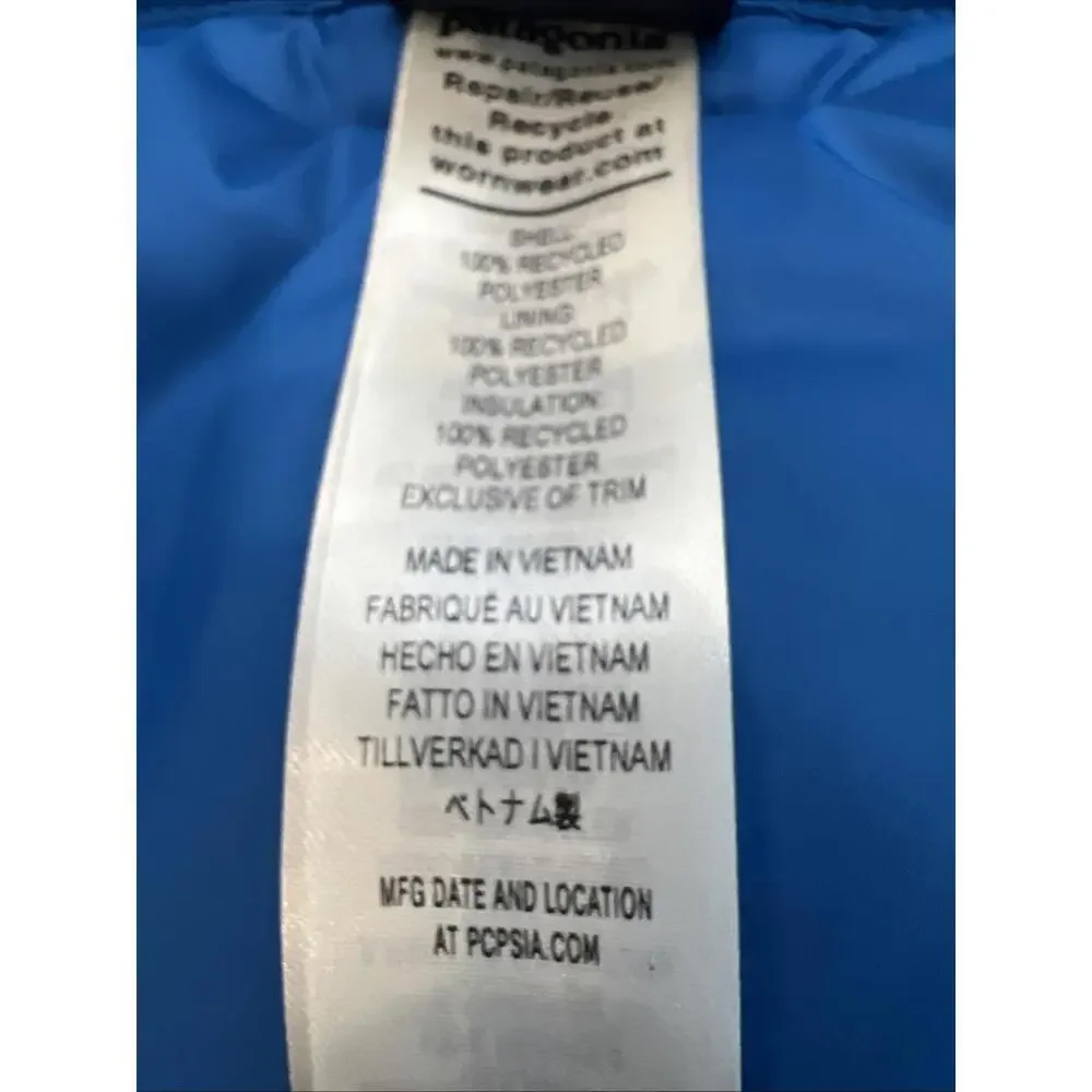 $169 Patagonia Powdertown Snow Pants Thermal Blue Size Small (7-8 )